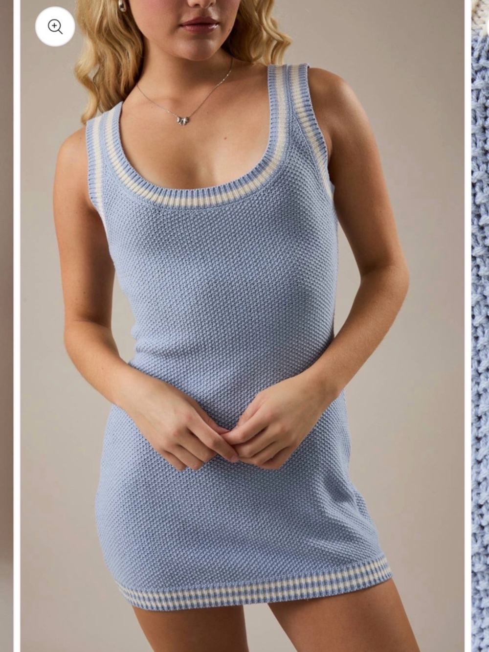 🆕💖Le Lis Sky Blue Knit Mini Dress - Picture 5 of 6